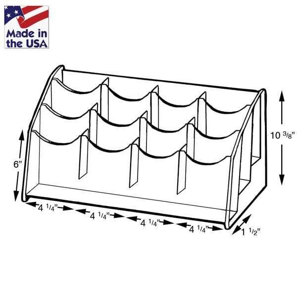 12 POCKET CLEAR ACYRLIC COUNTERTOP LITERATURE HOLDER - Main Image