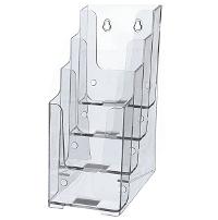 Clear Acrylic 4-Pocket, 4-Tiered Literature Holder for 4