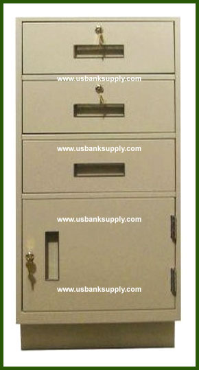 Standing Height Teller Pedestal With 3 locking Drawers And Locking Storage Compartment -- $899.00 - Main Image
