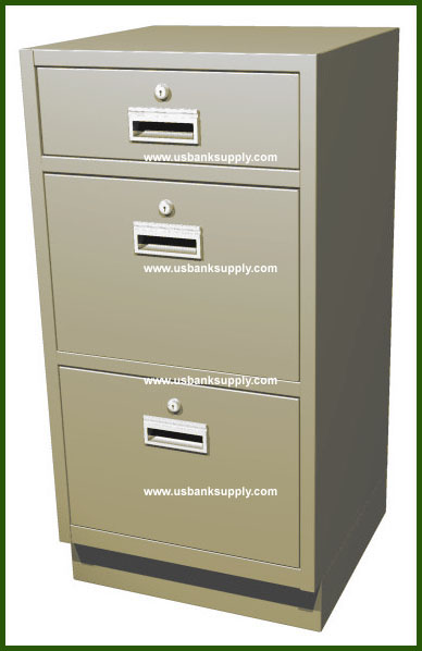 Standing Height Teller Pedestal with 1 Cash Tray Drawer and 2 Legal File Drawers - Main Image