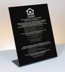 Equal Housing Lender - Counter Signs - Main Image