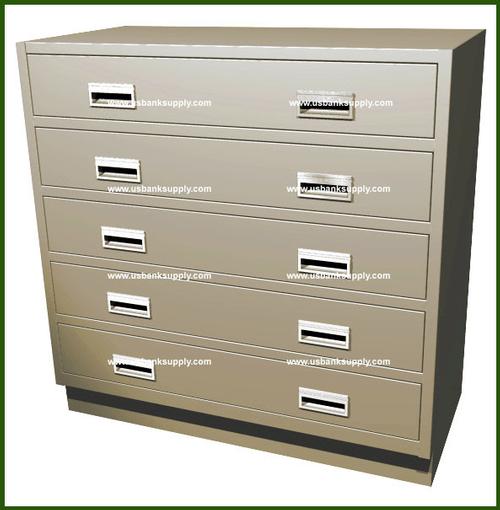 Double Wide Standing Height Teller Pedestal with 5 D Drawers - Main Image