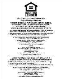 Equal Housing Lender Mandatory Sign - FDIC Mandatory Sign