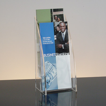 Acrylic 2-Pocket, 2-Tiered Literature Holder for 4