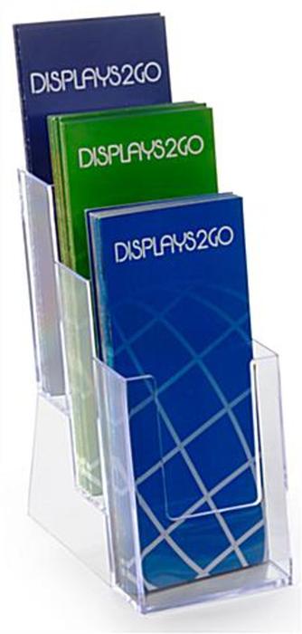 Acrylic 3-Pocket, 3-Tiered Literature Holder for 4