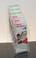 Clear acrylic six-pocket, six-tiered literature holder for 4