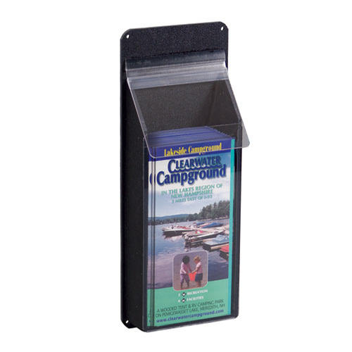 One Pocket Exterior Pamphlet / Envelope Dispenser - Black/Clear - U.S