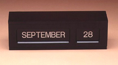 Desk-Mounted, Self-Storing Calendar Plaques, Single- & Double-Sided - Main Image