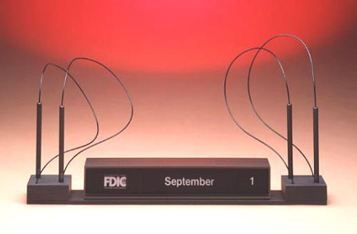 Double-Sided Modular Calendar with Security Pens for Countertop