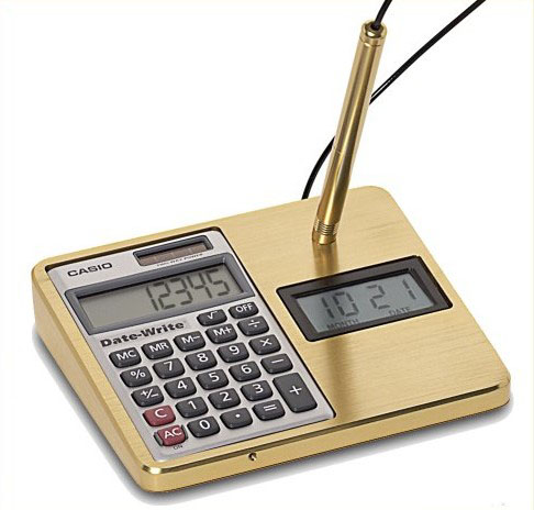 clock calendar with anti-theft pen