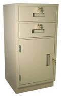 Standing Height Teller Pedestal With 2 Drawers And 1 Cabinet with Inside Adjustable Shelf -- $699.00 - Main Image