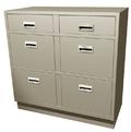 Double Wide Teller Pedestal, 2 Box Drawers, 4 Legal Drawers - Main Image