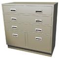 Standing Height Double Wide Teller Pedestal, 3 “D” Drawers
