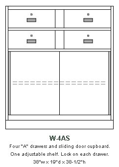 Double-width banking cabinet W-4AS