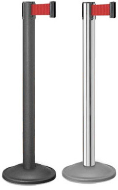 Lavi 2 Post Queue Pack Crowd Control Posts with 7' Retractable Belt - Main Image