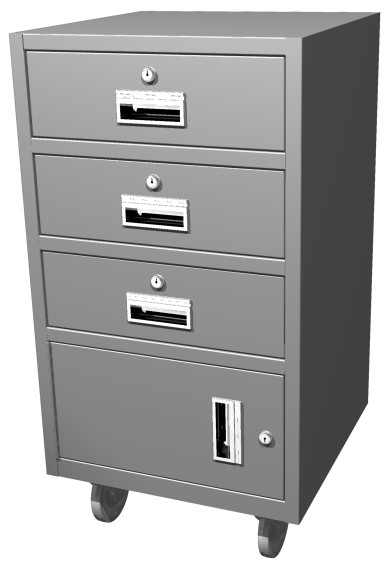 Mobile Teller Truck, With 3 Cash Tray Drawers and 1 Storage Cabinet - Main Image