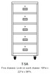 Mobile version teller stand with 5 locking drawers T-5A