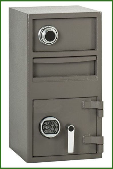 Narrow Sized, Two Compartment, Depository Safe - Main Image