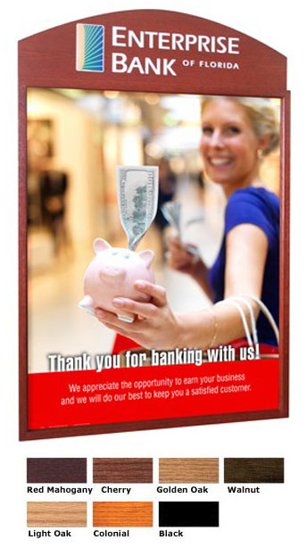 Wall Display with Curved Header for 22