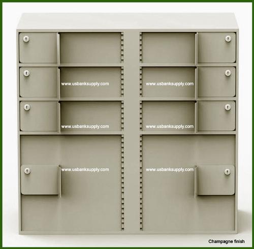 Double-Width Vault Interior Unit with 6 Teller Lockers and 2 Coin Cabinets - Main Image