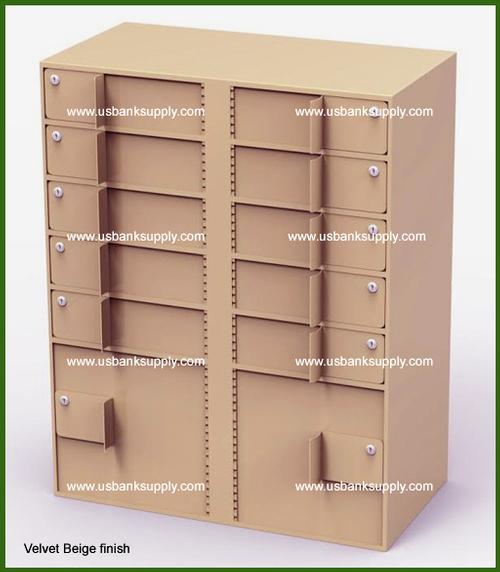 Double-Width Vault Interior Unit with 10 Teller Lockers and 2 Coin Cabinets - Main Image