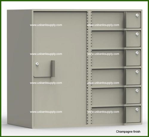 Double-Width Vault Interior Unit with 6 Teller Lockers and 1 Tall Storage Cabinet - Main Image