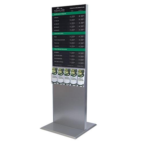 Modern Line Floor Display with 22x36 Magnetic Rate Display - Main Image