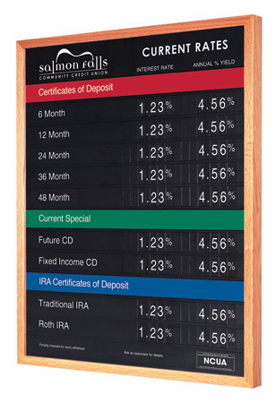 Oak Wall Frame with 22x28 Rate Display - Main Image