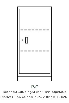 Single-width, standing-height pedestal Model P-C