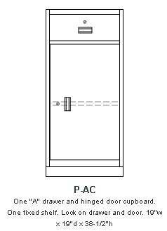 Single-width, standing-height pedestal Model P-AC