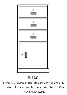 Single-width, standing-height pedestal Model P-3AC