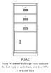 Single-width, standing-height pedestal Model P-3AC