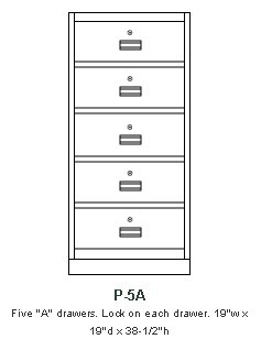 Single-width, standing-height pedestal Model P-5A