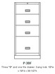 Single-width, standing-height pedestal Model P-3BF