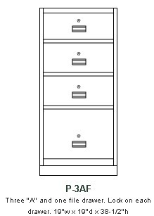 Single-width, standing-height pedestal Model P-3AF