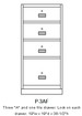 Single-width, standing-height pedestal Model P-3AF