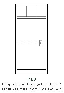 Single-width, standing-height pedestal Model P-LD
