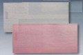 Translucent top sheet, bond paper bottom sheet document carriers, 4 x 8-3/4 and 4 x 9, sealed on three sides