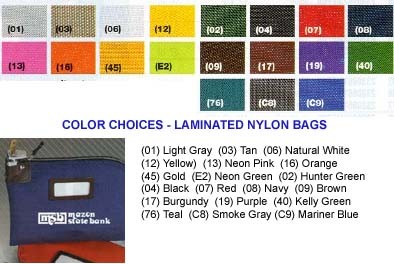 Laminated Nylon Bags with Popup Locks 16W x 9H