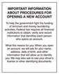 Patriot Act Mandatory Sign (Important Information)