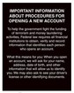 Patriot Act Mandatory Sign (Important Information)