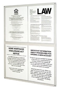Acrylic Frame for Four 11 x 14 Mandatory Signs Printed On Card Stock or Paper - Main Image