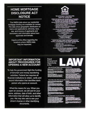 Economy Frame for Four 11 x 14 Mandatory Signs -- Black Acrylic - Main Image