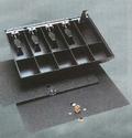 Duralite replacement cash trays with steel locking cover and flat key lock.