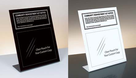 Community Reinvestment Act Mandatory Countertop Sign (Comptroller of Currency) 11x14 - Main Image