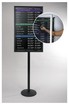 swing-open floor frame for rate displays