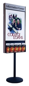 2-Sided, Rotating Pole-Base Kiosk w/Printed Headers - Main Image