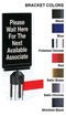 Bracket and mounting adapter for mounting acrylic signs to Tensabarrier posts.