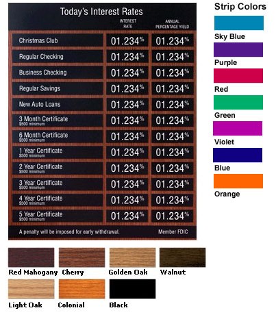 Magnetic Rate Board, Size 22