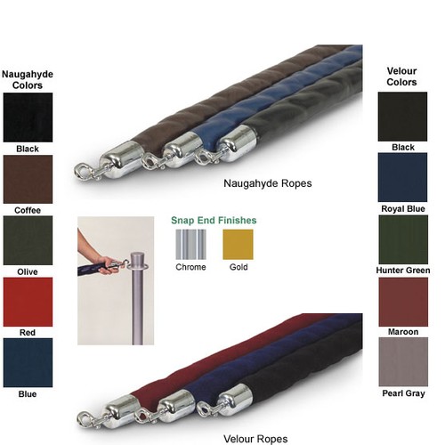 U.S. Bank Supply Velour and Naugahyde Ropes - Main Image